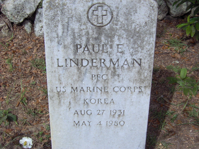 Headstone for Linderman, Paul E